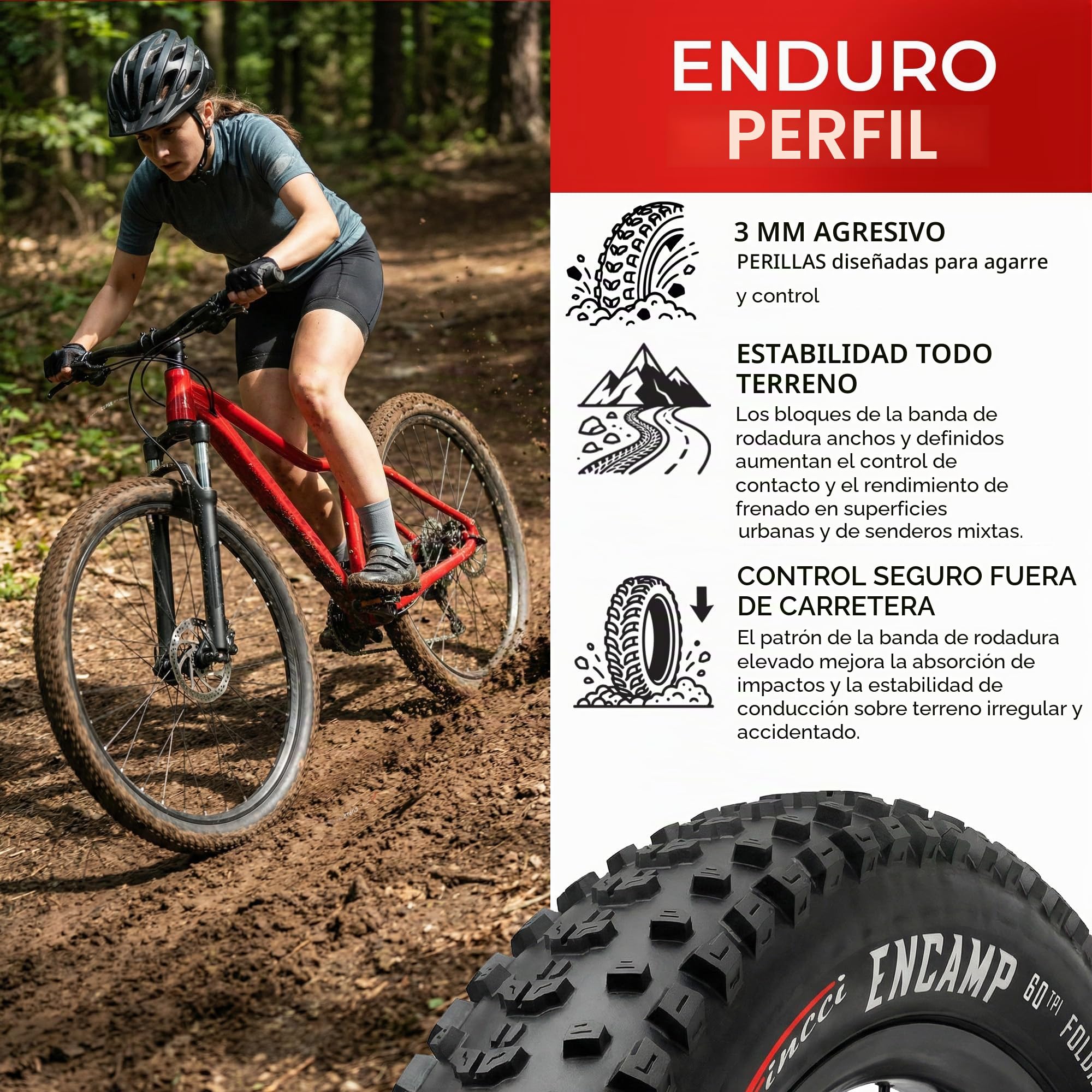 Fincci Bici Cubiertas MTB 27.5 x 2.25 Pulgadas - Par de Plegable Neumáticos 54-584 con 1mm Antipinchazos, Gomas 27,5 para Adulto Mountain Bike, Eléctrica, Montaña Bicicleta - Pack de 2 para Ciclismo