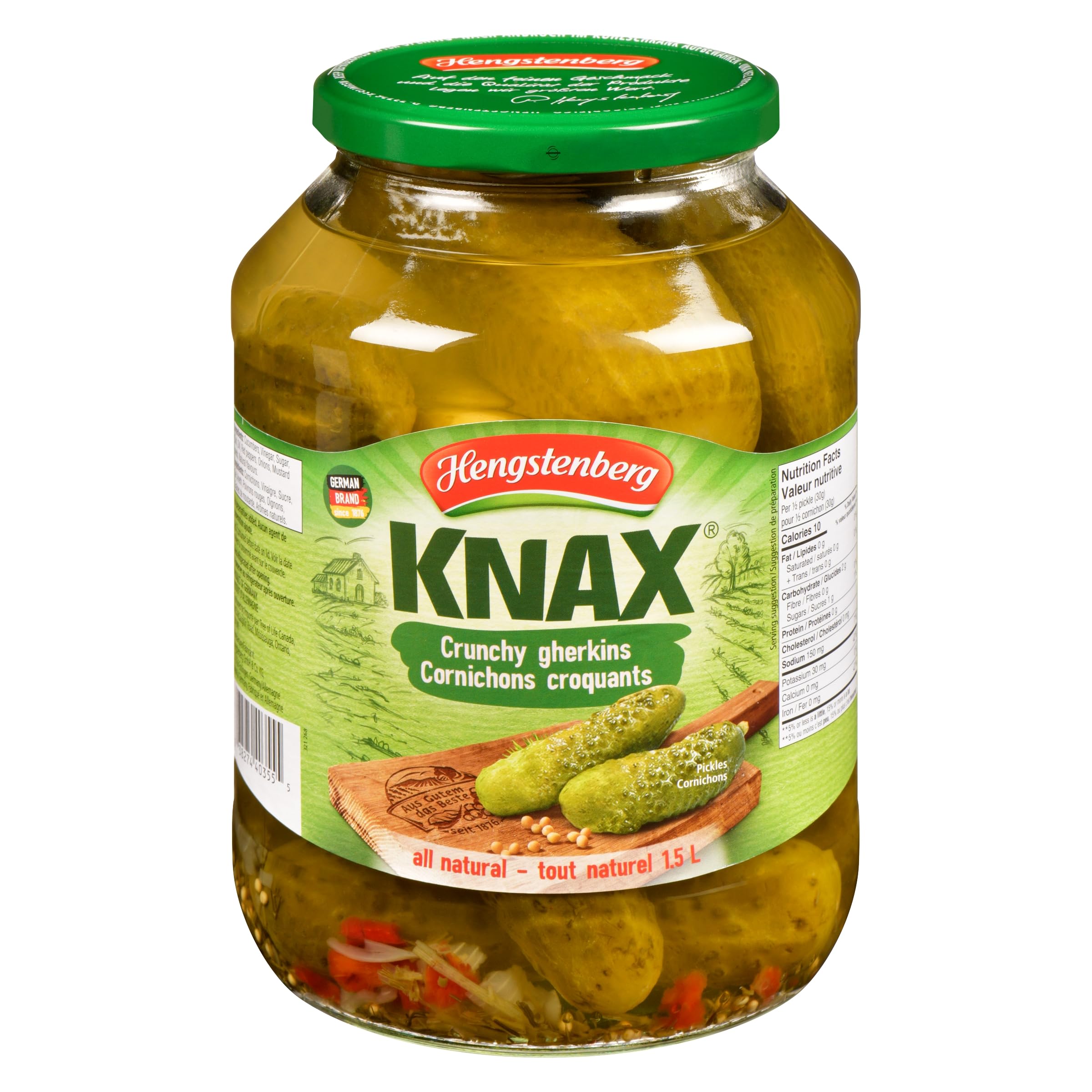 Hengstenberg Knax Crunchy Gherkins, 1.5L