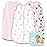 Cute Castle Baby Sleep Sack 12-18 Months - Lightweight 100% Cotton 2-Way Zipper TOG 0.5 Infant Wearable Blanket, Newborn Essentials Toddler Sleep Clothes, 3 Pack(Pink, Bear, Bear Claw)