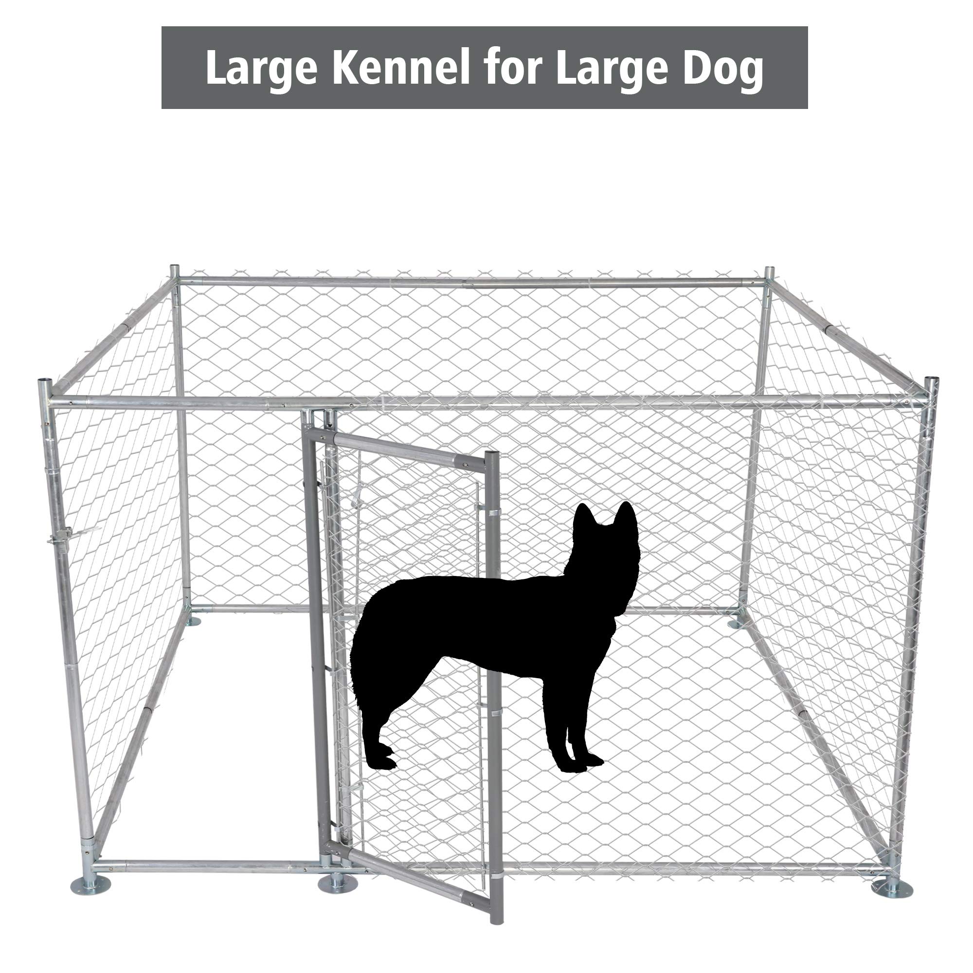 LUCKYERMORE Metal Dog Kennel Outdoor for Large Dog, Easy to Clean  Rust-Resistance Dog Crate with Lockable Dog Gate, with/Without Water  Resistance