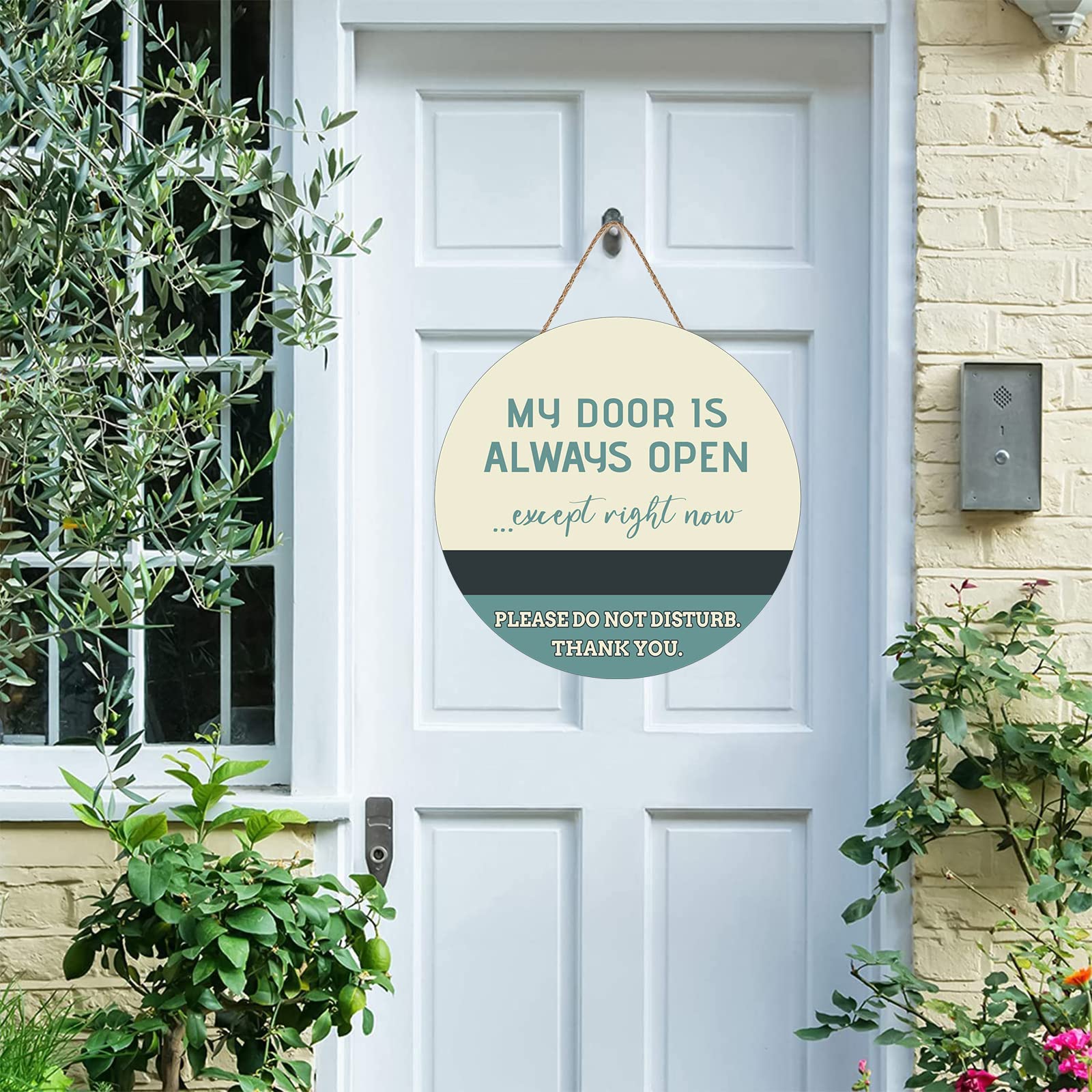 Operitacx 12pc Wooden Door Hanging Signs - Small Blackboard Pendants - Double Sided For Home Office Decor