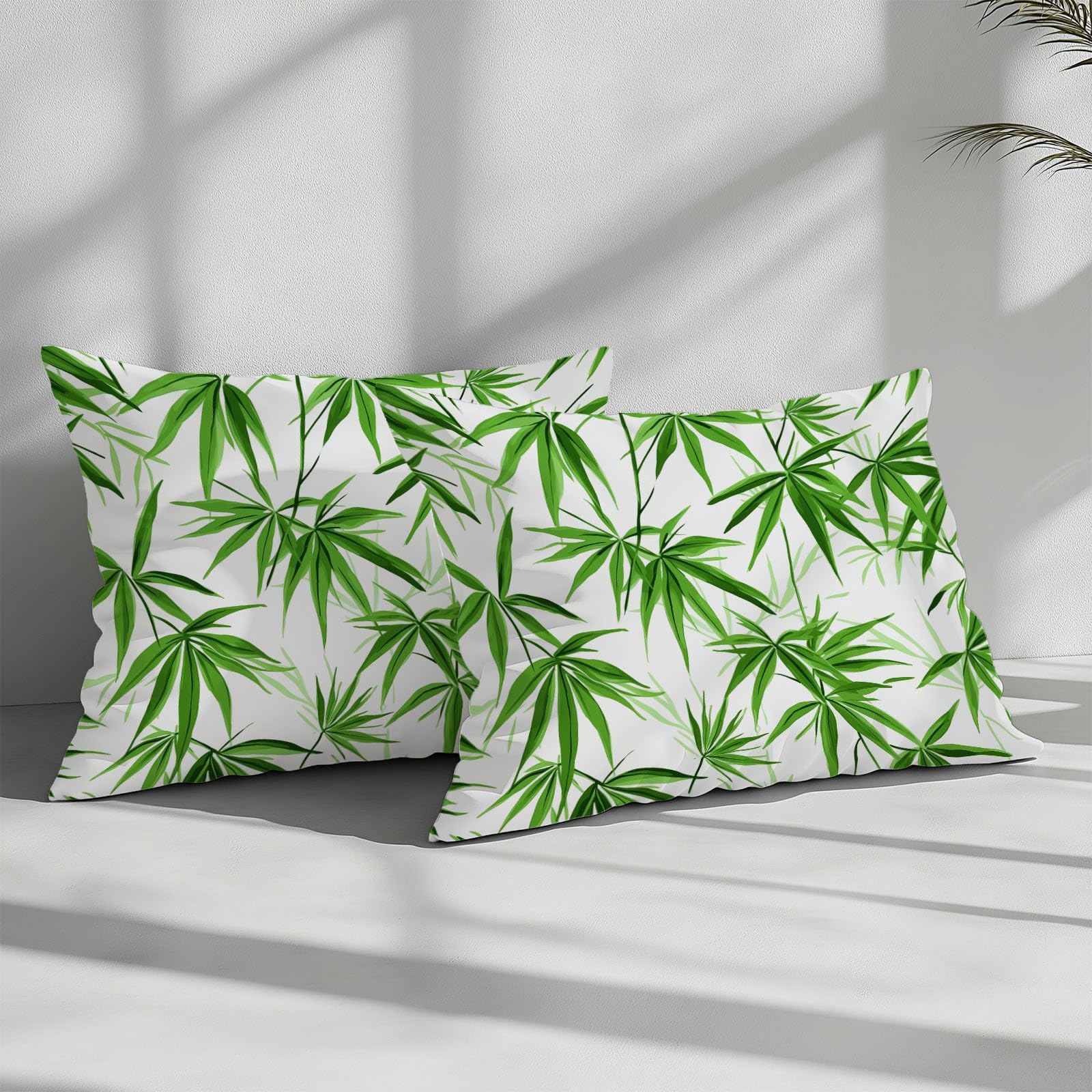 Zestaw poszewek 220 x 240 cm Rośliny Minimalistyczne liście bambusa poszewka na kołdrę łóżko Ultra miękka uniwersalna z poszewką na poduszkę z zamkiem błyskawicznym idealna dla chłopców dziewcząt