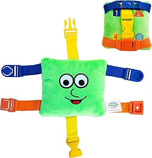 Buckle Toys - Mini Buster Square - Learning Activity Toy - Develop Fine Motor Skills - Sensory Travel Essential for Toddlers 1-3