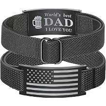Fathers Day Gift for Dad from Daughter Son, Stainless Steel Mens Bracelet - Dad Gifts to Express Love, Thoughtful Best Dads Ever Gifts for Father&rsquo;s Day Papa Men Birthday