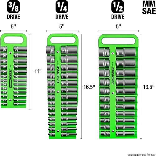 Miniatura 8 de OEMTOOLS 23127 Bandeja organizadora magnética portátil de enchufes, paquete de 3, 14 pulgadas, 38 pulgadas y 12 pulgadas, organizadores para caja de
