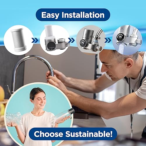 Miniatura 7 de Reemplazo avanzado del filtro de agua del grifo, fácil instalación, filtros de agua pura, aptos para fregaderos de cocina y baño, a prueba de fugas,
