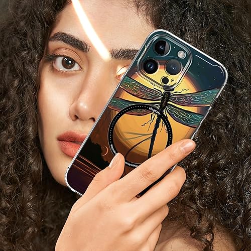 Miniatura 7 de Rossy Funda transparente para iPhone 15 Pro Max de 6.7 pulgadas con MagSafe delgada, ligera, transparente, parte trasera de policarbonato duro,