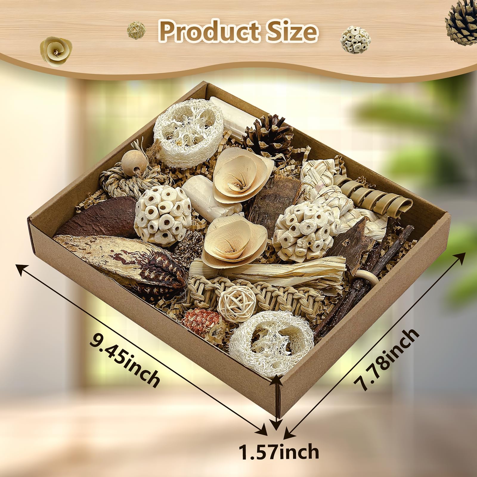 Juguete Natural para pájaros, Caja de Juguetes para triturar Loros, Juguetes para Masticar cacatúa, Periquito, Periquito, pájaros pequeños y medianos (Color Natural)