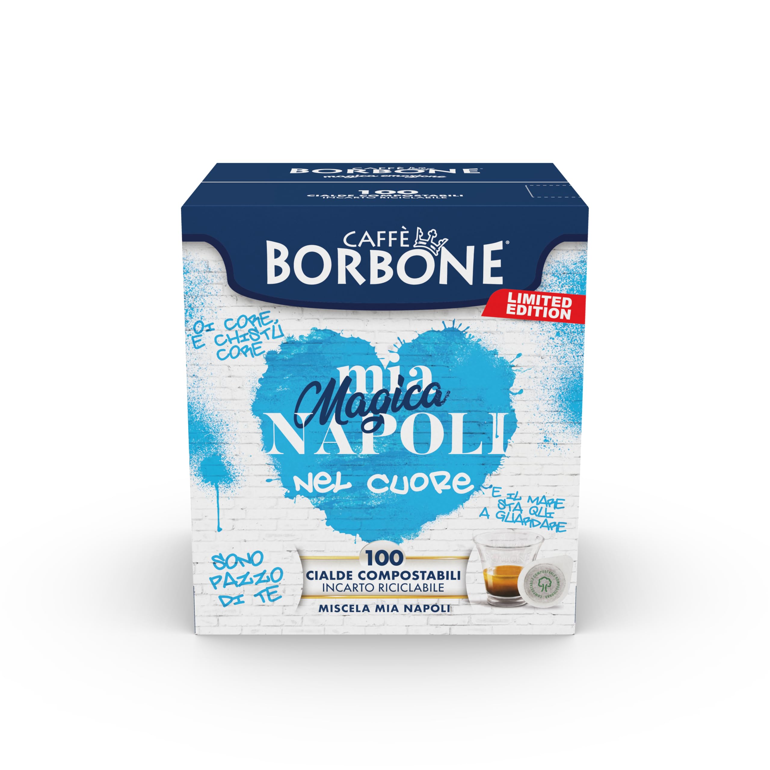 Caffè Borbone Cialda compostabile Mia Magica Napoli nel Cuore - Cialde Ese 44 - Edizione Limitata - Miscela Mia Napoli (400)
