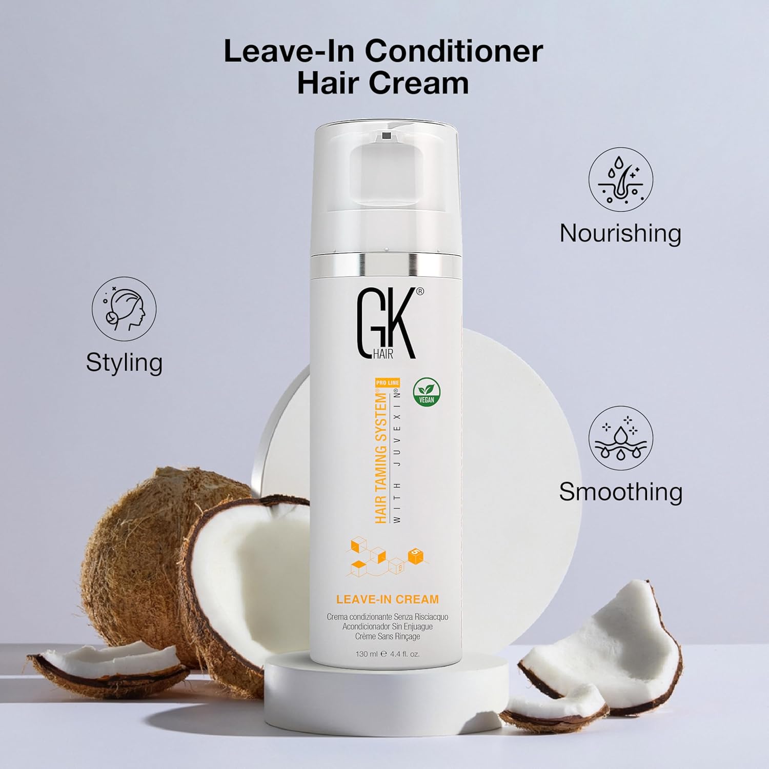 GK HAIR Vegan leave in conditioner for dry damaged hair (4.4 Fl Oz/130ml) Conditioning Hydrating Smoothing Moisturizing & Frizz Control For Dry Damaged Hair Taming before Swimming or Exercise - Image 9