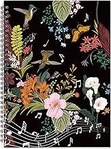 MAXCURY Blank Sheet Music Composition Manuscript Staff Paper Art Music Notebook Black 100 Pages 26x19cm (Flora)