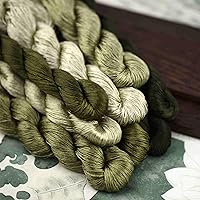 Vista 8 de Hilo de seda 100% natural, hilo de bordado hecho a mano hilo de seda 8 colores 360.9 ft cada uno (61)