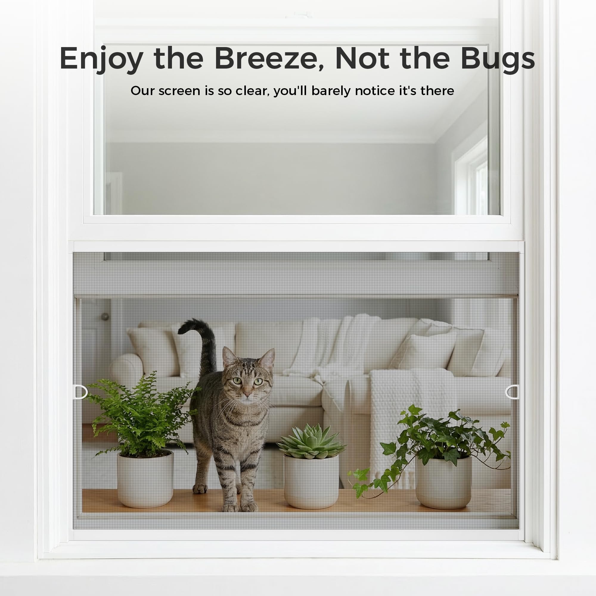 FLYZZZ 2-Pack Window Screen Frame Kit, Heavy-Duty DIY Window Screen Replacement Kit up to 36" x 36" with Upgraded Aluminum Frame (125g/m), Full Tool Set & Easy-Install Clips - 3