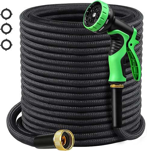Garden Hose 50 FT, Lightweight Water Hose with 10 Function Nozzle