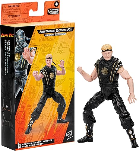 Miniatura 3 de Hasbro Power Rangers x Cobra Kai Lightning Collection Morphed Johnny Lawrence - Figura de guardabosques de jabalí negro de 6 pulgadas