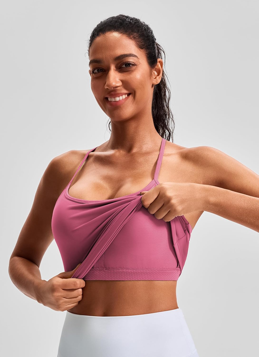 JOYSPELS Workout Tank Tops for Women with Built in Bra, Slim Fit Racerback Athletic Yoga Cami, Buttery Soft Activewear - Image 4