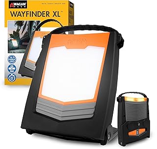 Wagan EL4345 Wayfinder XL 1000 Lumen Rechargeable Work Light Folding Portable LED Light Lantern Worklight for Outdoor Camping Hiking Roadside Emergency Car Repairing and Job Site Lighting