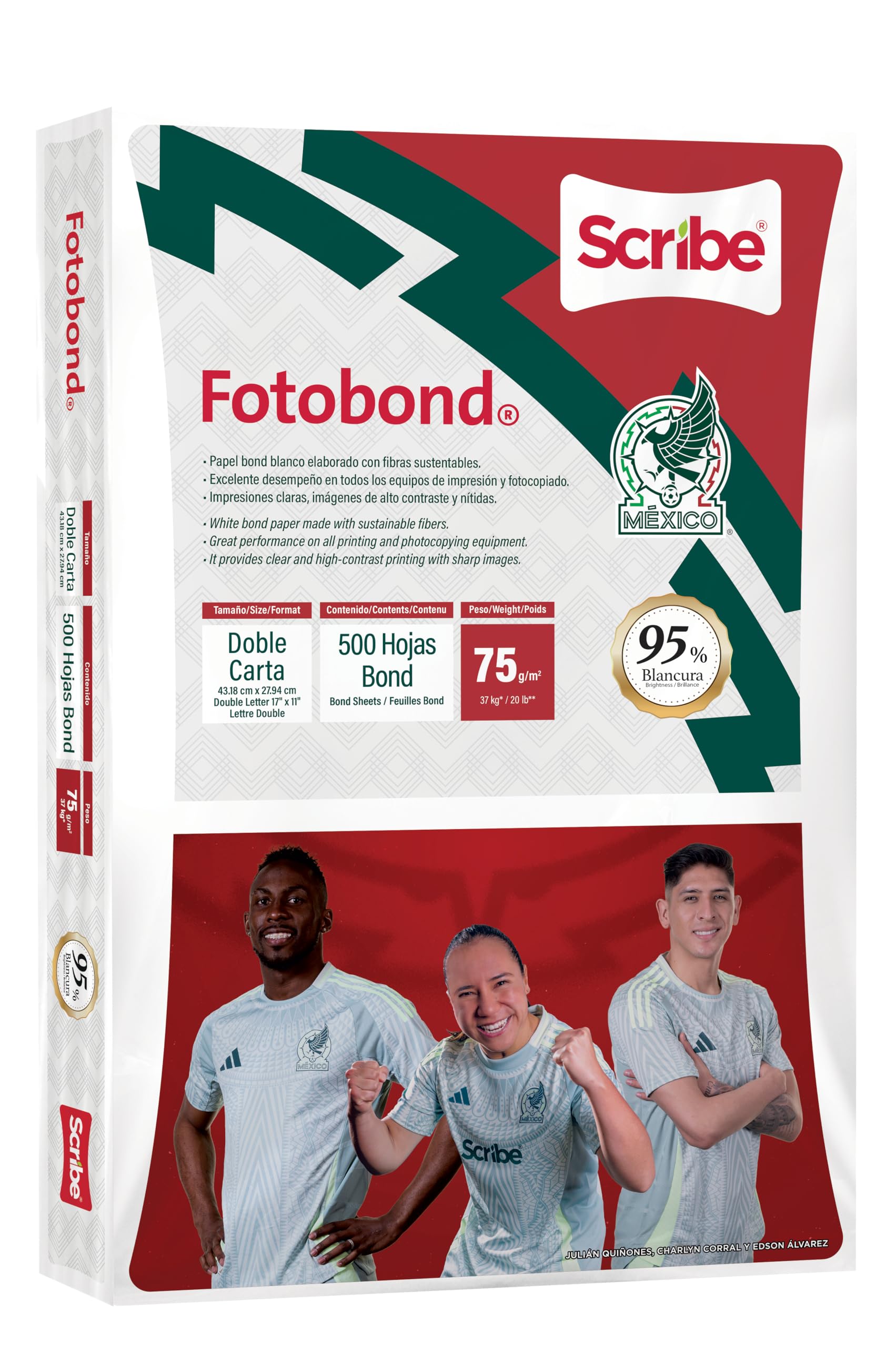 Scribe Fotobond Papel Bond Blanco Doble Carta Paquete De 500 Hojas 75g 