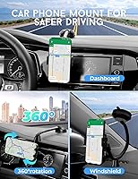 Vista 6 de Wireless Car Charger, MOKPR 15W Fast Charging Car Mount Auto-Clamping Car Charger, Dashboard Windshield Phone Holder Compatible with iPhone 16