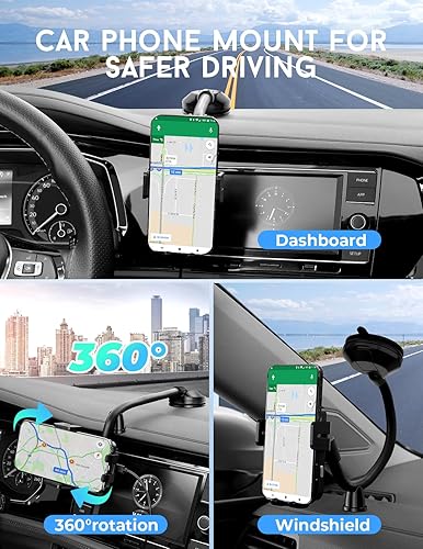 Miniatura 6 de MOKPR - Cargador inalámbrico para automóvil, carga rápida de 15 W, cargador de automóvil con sujeción automática, soporte para parabrisas de