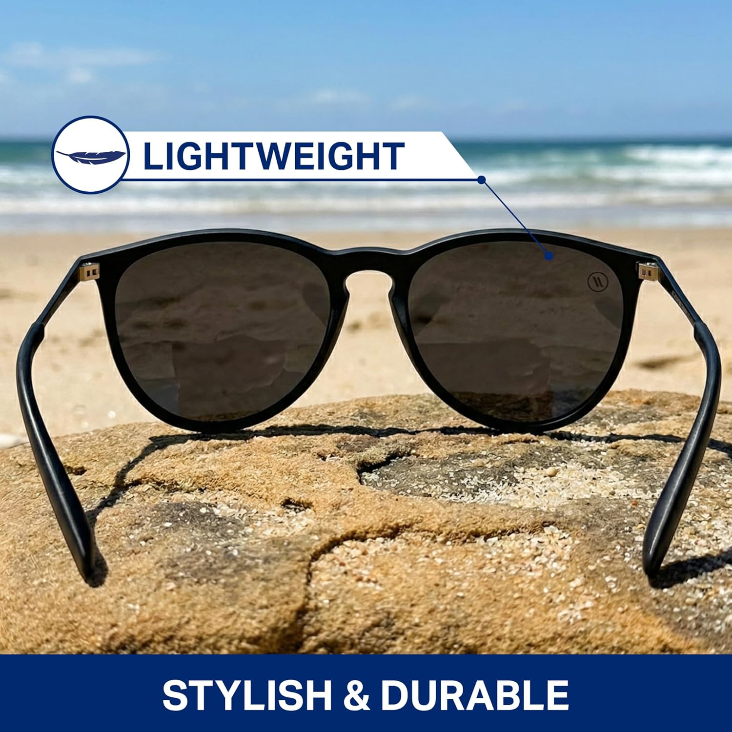 Blenders Eyewear North Park – Polarized Sunglasses – Classic Shape, Mixed Metal Frame – 100% UV Protection – For Men & Women