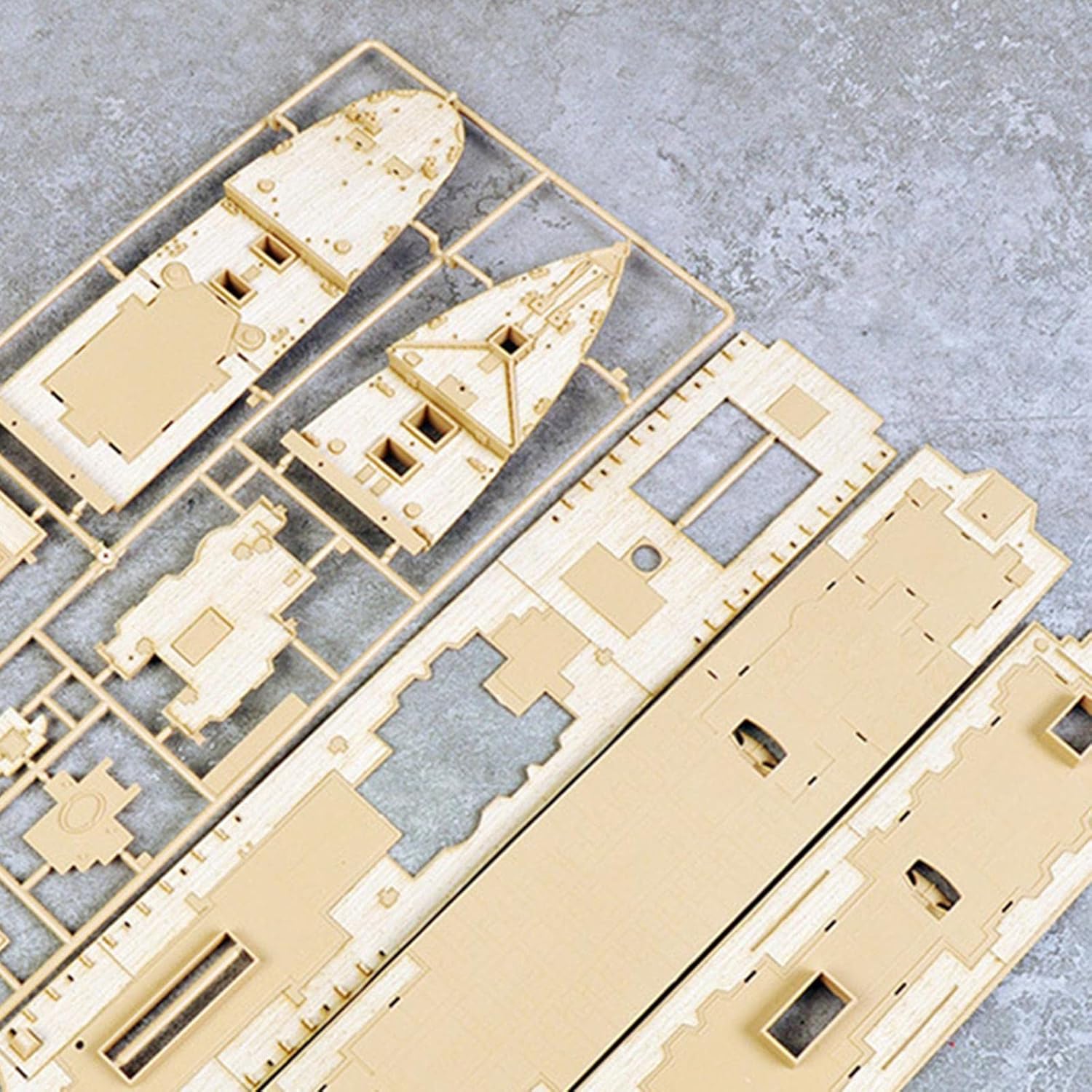 misppro 1/400 DIY Ship Model Building Kit Wooden Deck for Academy 14215 Upgrade