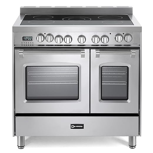 Verona Prestige Series VPFSEE365DSS 36 Inch All Electric Freestanding Range Double Oven Convection, 5 Radiant Elements in Stainless Steel