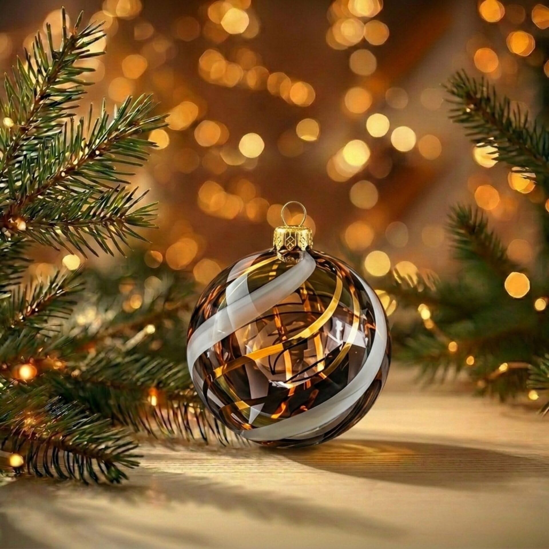 “royal Highness” – 6 cm Weihnachtskugeln/Christbaumkugeln transparent – 24 Karat Echt-Gold