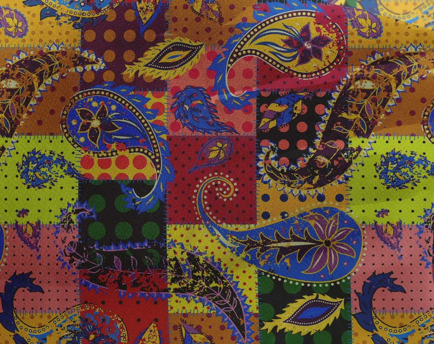 oneOone Georgette Viscose Magenta Fabric Paisley Patchwork Sewing Craft Projects Fabric Prints by Yard 42 Inch Wide