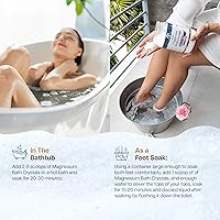 Vista 4 de Health and Wisdom Cristales de baño de magnesio – Sales de baño con alta concentración y absorción mejorada para alivio muscular y articular