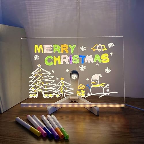 Tablero de mensajes acrílico brillante, pizarra de acrílico brillante, pizarra de borrado en seco con soporte, pizarra acrílica brillante para