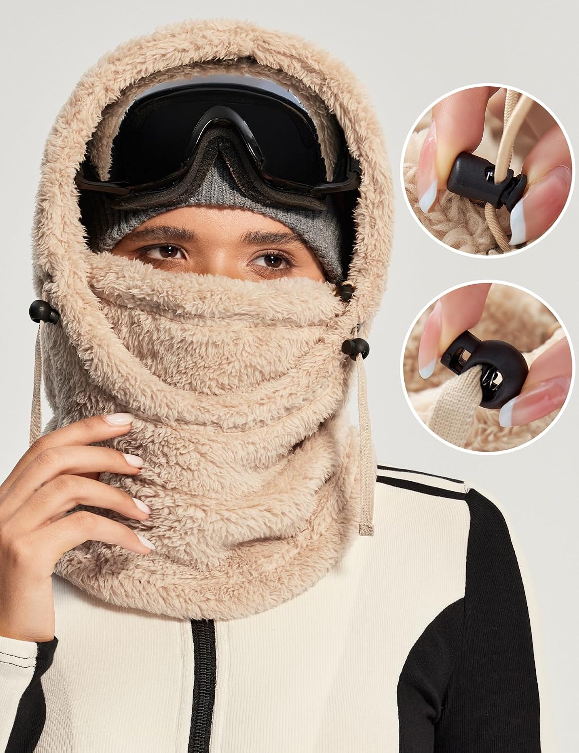 IUGA Ski Mask Balaclava for Men & Women Windproof Fleece Winter Face Mask Cold Weather Thermal Hood for Skiing Snowboarding