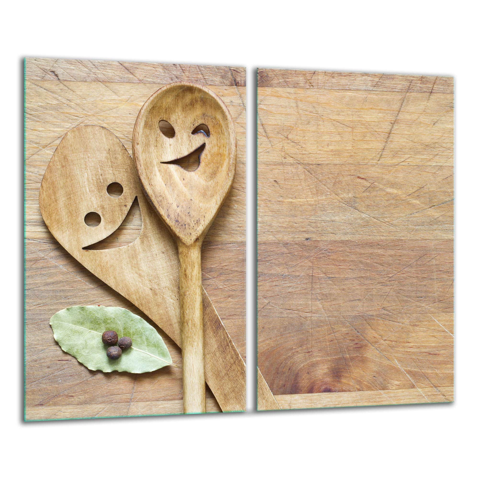 TMK ArtDeko – Placa Protectora Vitrocerámica 2 Piezas 30x52 cm – Cubre Placa de Inducción de Cristal Templado 4 mm – Tabla de Cocina de Vidrio Multifuncional y Protector Antisalpicaduras