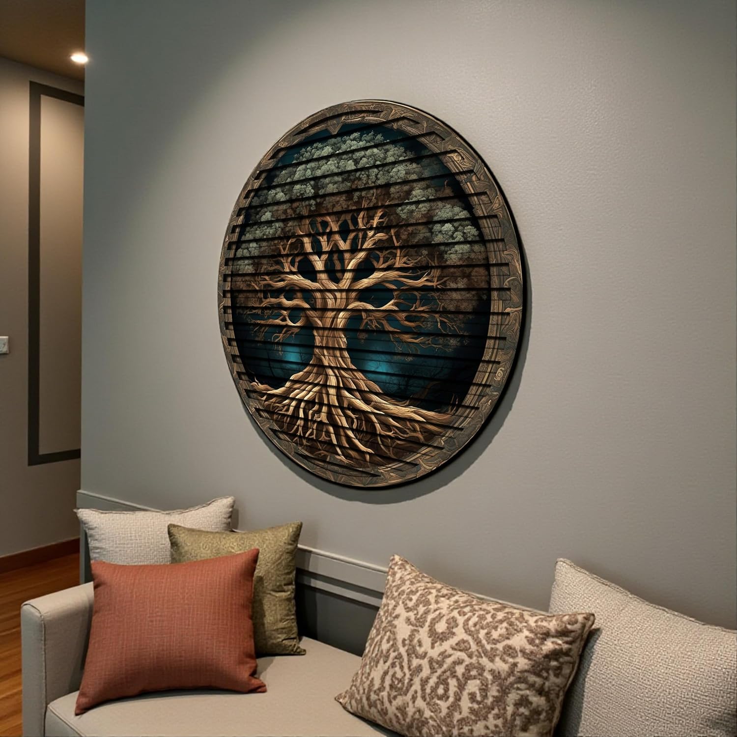 Tree Of Life, Carved Wood Wall Art, 3D Wall Decor, Home Decor, Housewarming Gift, Wall Hangings, Round Wall Art, Wooden Wall Decor,Home Art, Home Decor