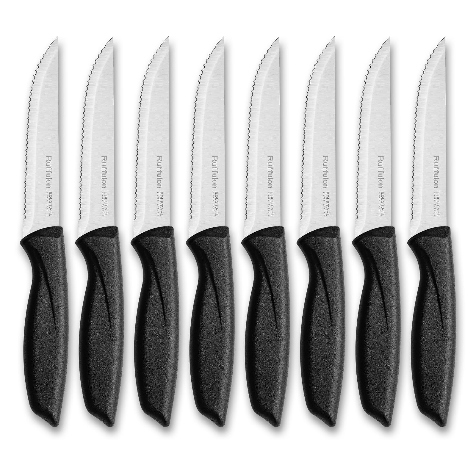 Steak Knives Set Of 8,Serrated Steak Knife,High-Carbon Stainless Steel Steak Knives,Sharp Dinner Knives With Ergonomic Handle,Kitchen Knife Set For Home/Restaurant,Dishwasher Safe,Rust-Proof
