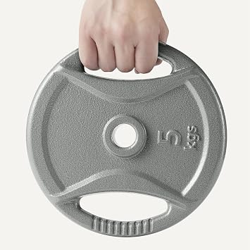 Amazon Basics 2.5 cm Grip Weight Plates, Charcoal