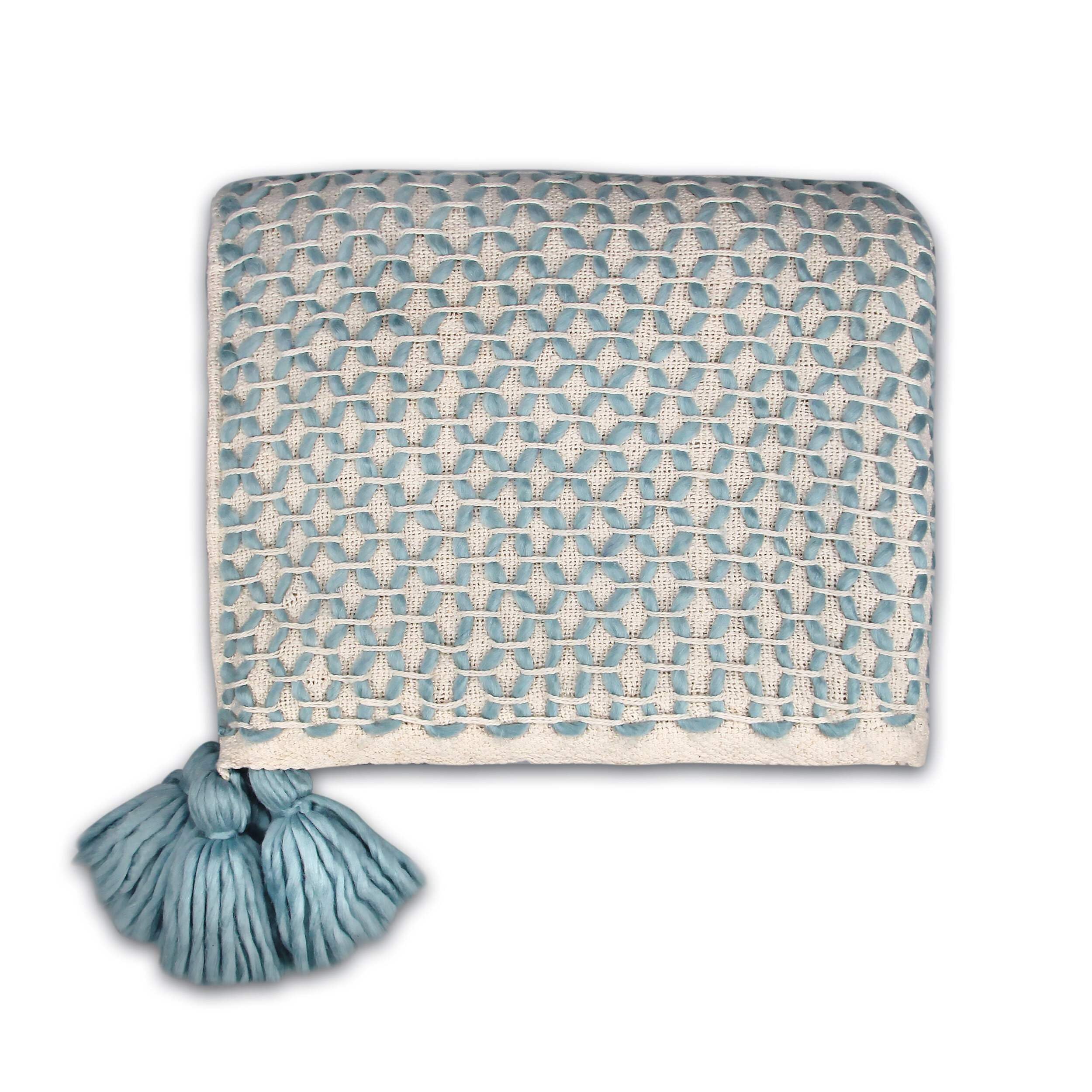 NEW Shruti Designs Blue Lattice Throw