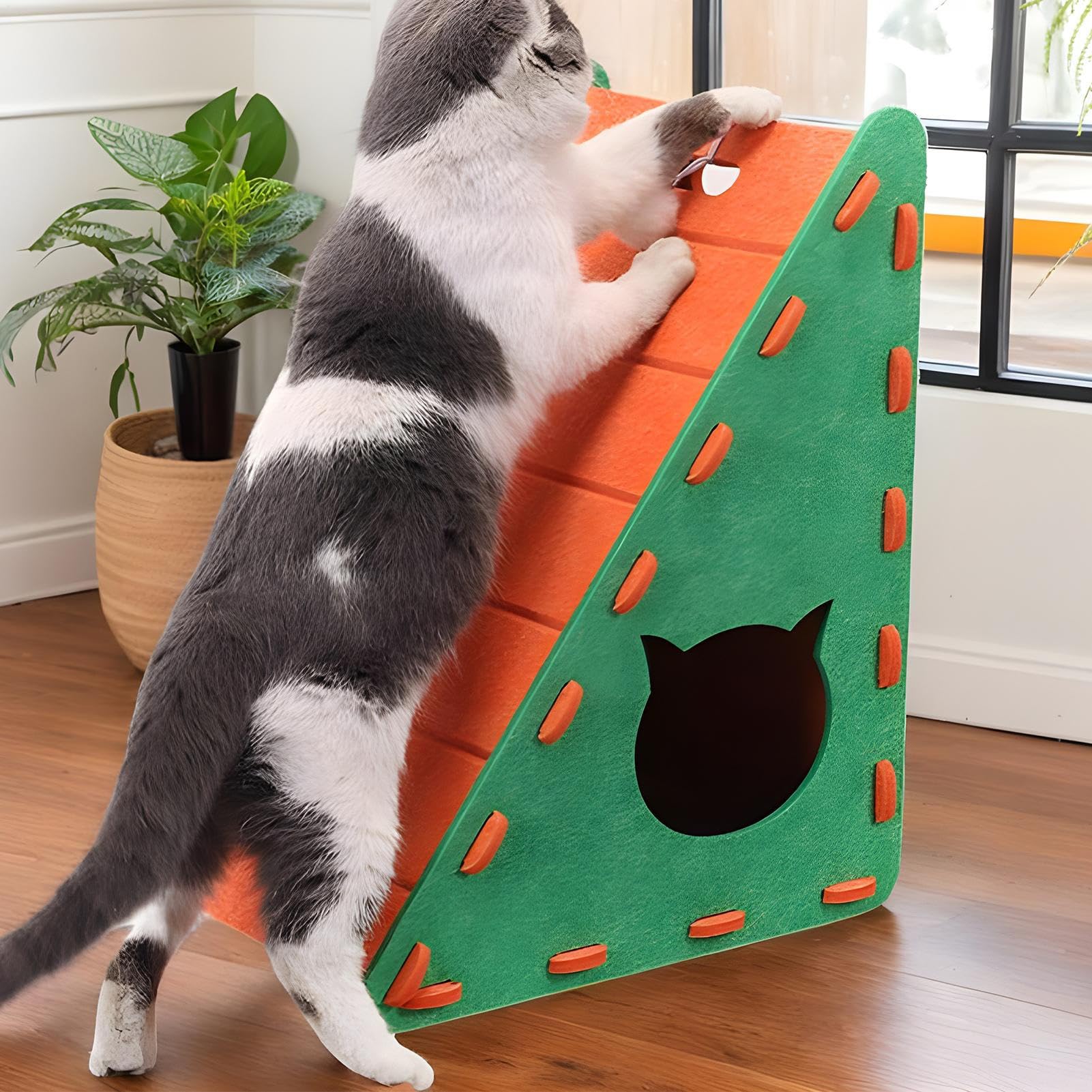 Rascador para Gatos Poste Rascador De Cartón para Mascotas | Protege Muebles y Suelos Alfombra de Juego y Descanso Para Mascotas en Interiores y Apartamentos