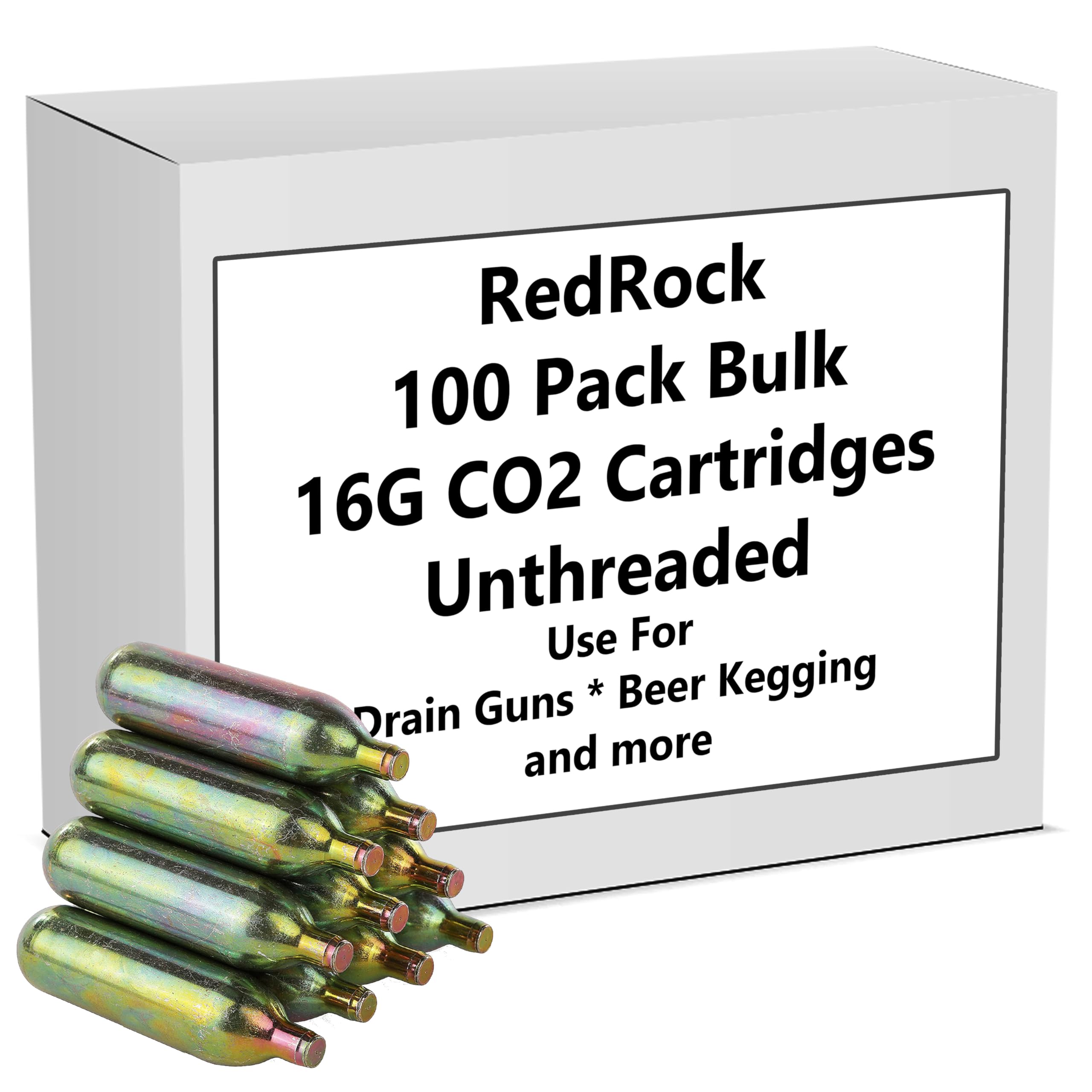 Number 1 In Service100 Pack Bulk 16g CO2 Unthreaded, Industrial Grade Charger, Multipurpose Use for Gallo Drain Guns, Beer Keg Chargers, Seltzer Makers & More, 16g C02 Never Runout of Cartridges