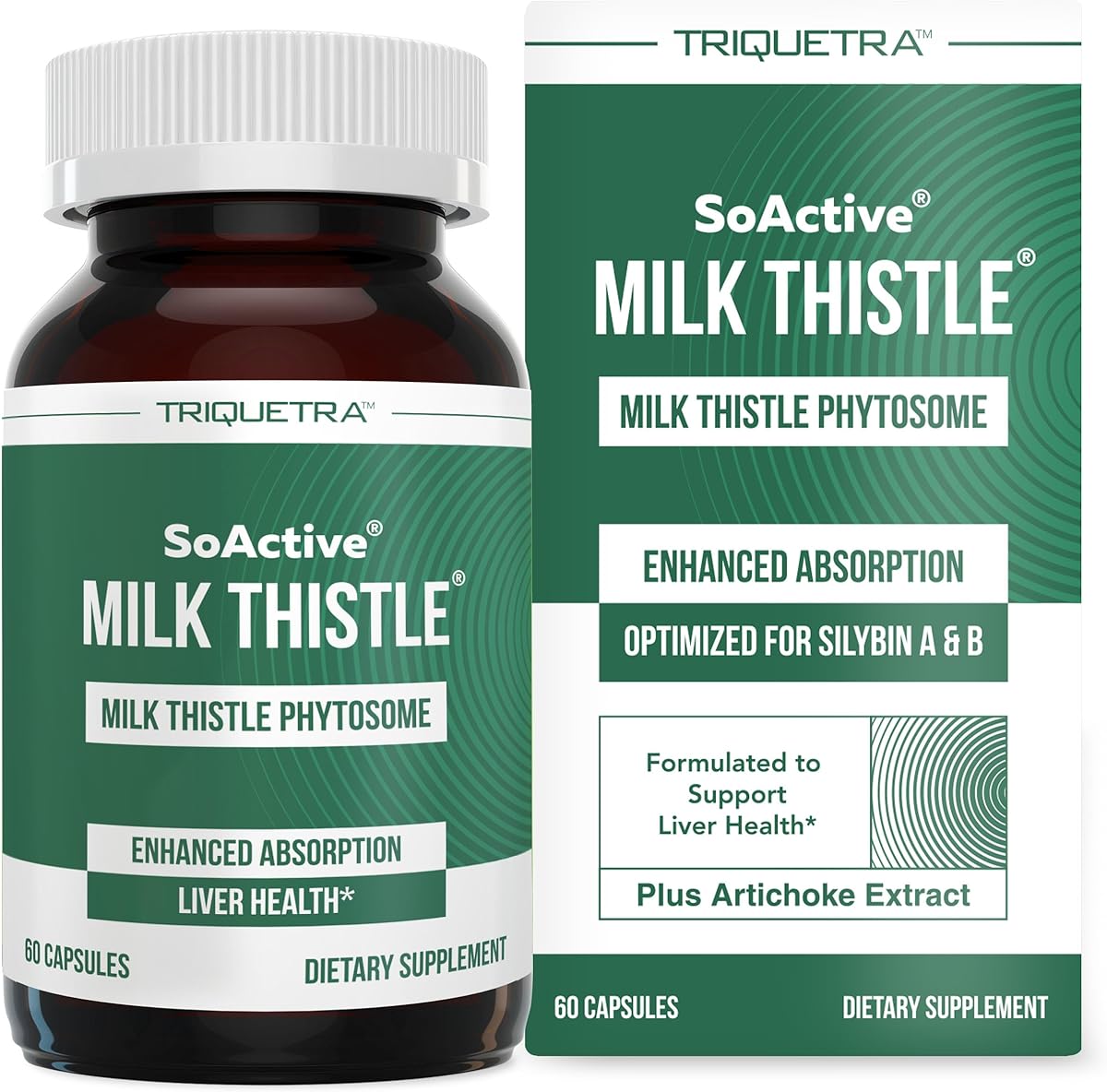 SoActive® Milk Thistle: 10X More Effective Milk Thistle Phytosome, Optimized for Essential Bioactive Silybin A & B Plus Bilear® Artichoke Extract & Bile Enhancer - Liver Support | 60 Servings
