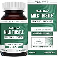 Vista 1 de SoActive® Milk Thistle: fitosoma de cardo mariano 10 veces más eficaz, optimizado para silybina bioactiva esencial A & B Plus Bilear® extracto