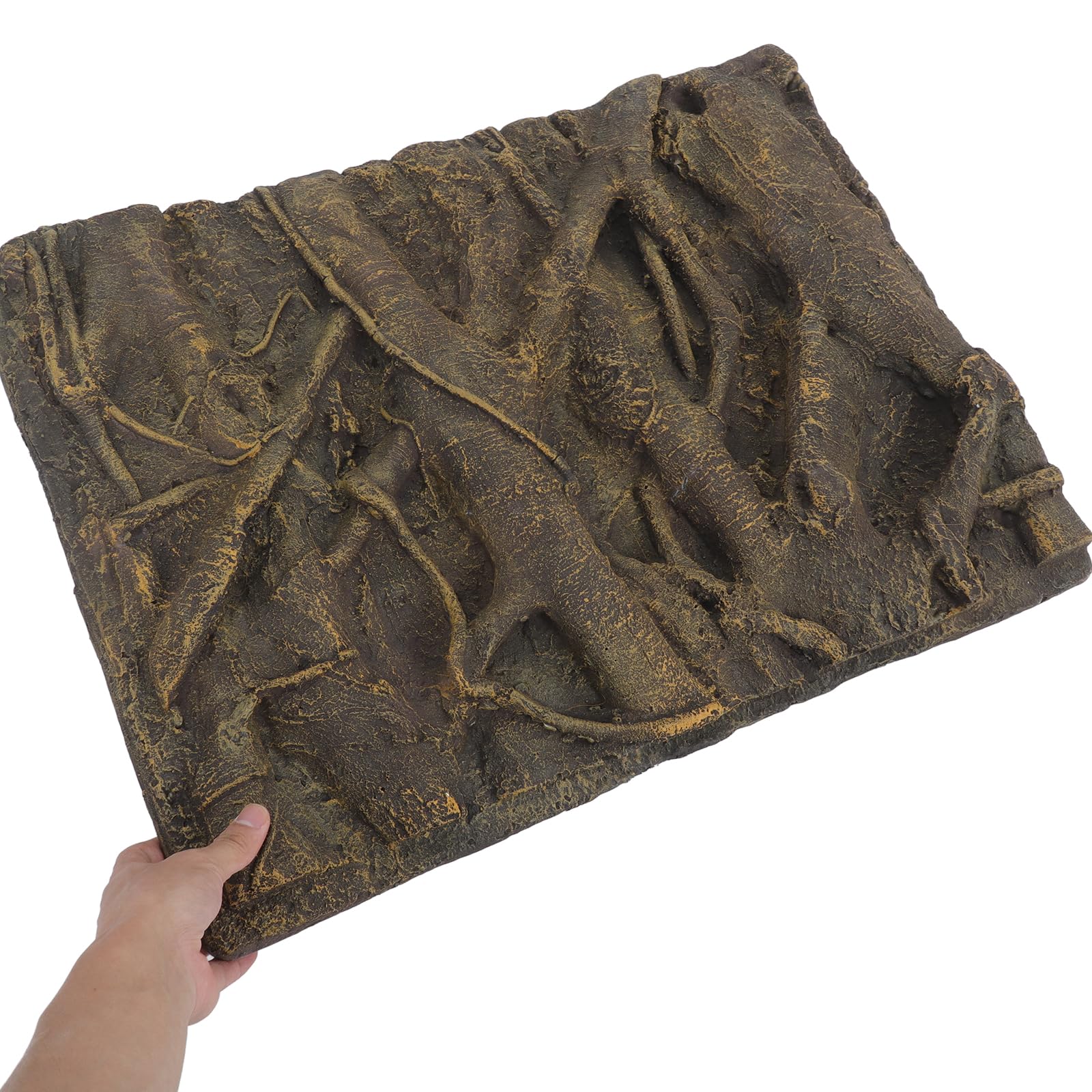 POPETPOP Tablero de fondo de terrario, placa de fondo de raíz 3D para decoración de acuario, telón de fondo de corteza para acuario, peceras,