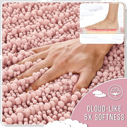 Miniatura 433 de Yimobra - Tapete de baño largo de felpilla, grande de 55.1 x 24 pulgadas, microfibra gruesa, absorbente, extrasuave, antideslizante, peludo, lavable