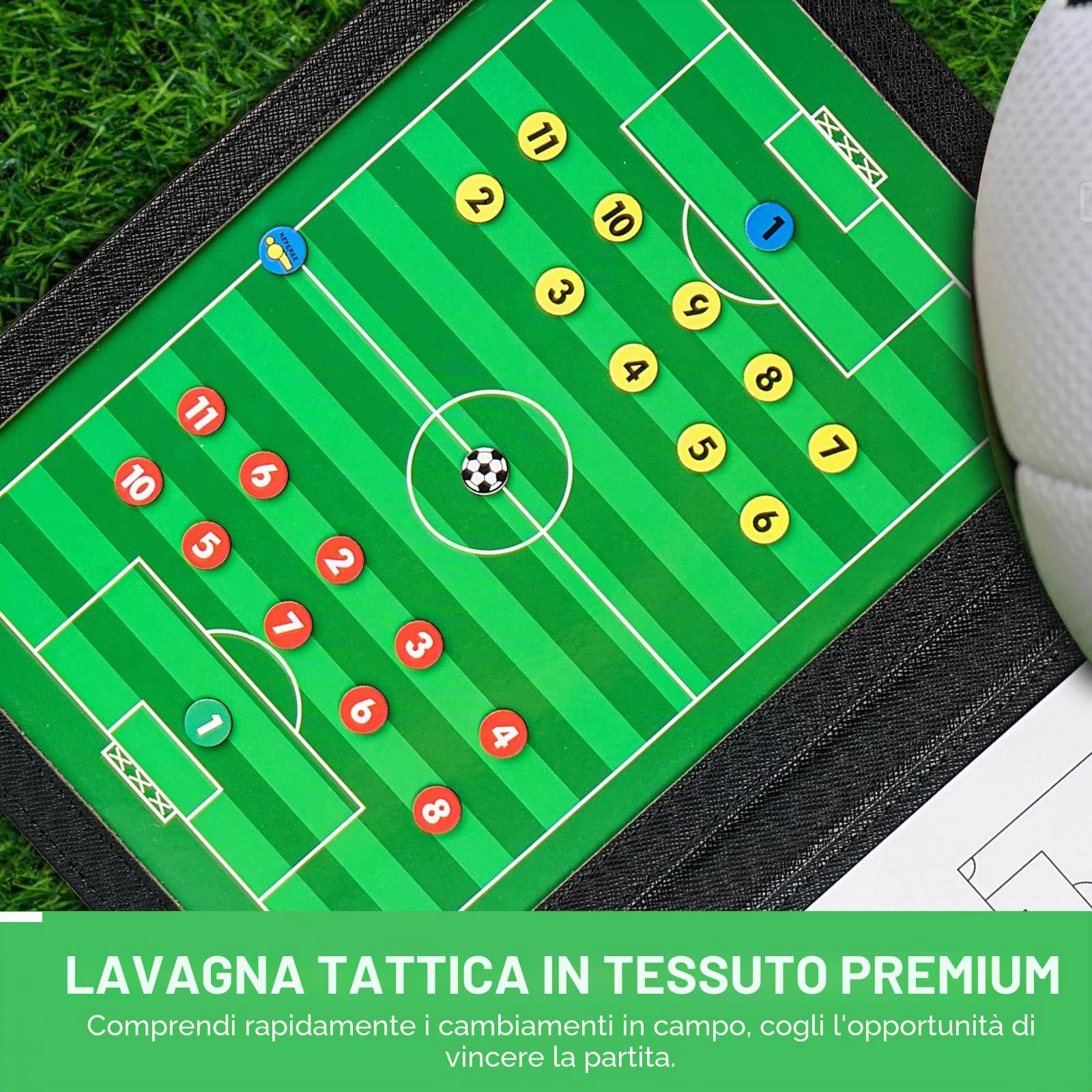 RoseFlower 44 x 32 CM Lavagna Magnetica Calcio, Cartella Tattica per Allenatore di Calcio - Lavagna Calcio per Organizzazione Giocatori Tattiche e Strategie