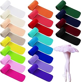 Handepo 20 Pairs Girls Ballet Tights Toddler Dance Footed Tights Bulk Soft Ballet Elasticity School Uniform Stockings Costume