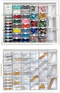 Bead Storage Solutions Elizabeth Ward Assorted Glass and Polymer Clay Bead Tray with Elizabeth Ward 1,111 Piece Assorted Jewelry Findings Tray