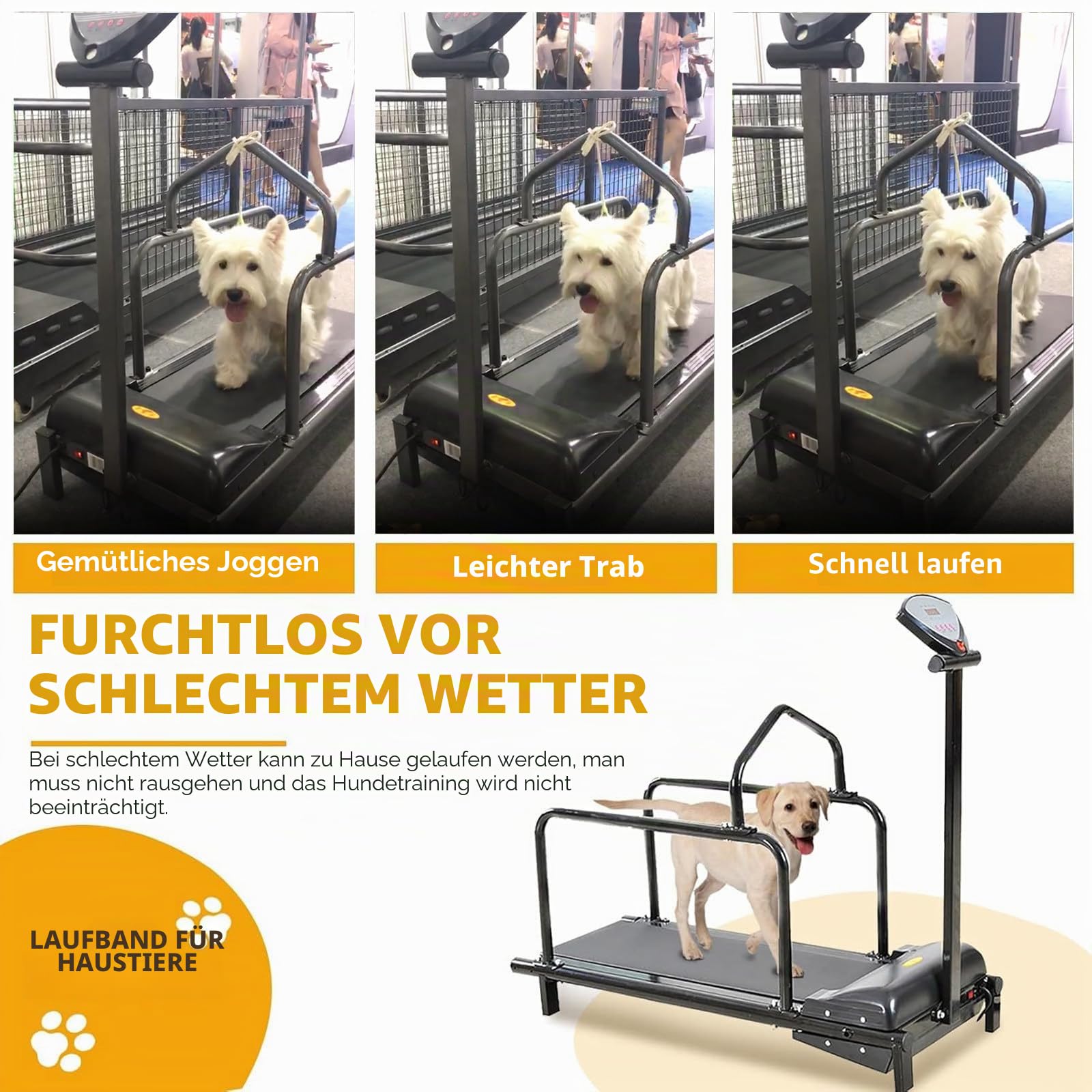 Laufband für Hunde, für kleine Hunde, multifunktionales Heimlaufband für Haustiere, 0,8–6 km/h einstellbar, Laufmaschine für Haustiere für drinnen und draußen, bis zu 80 kg,Pink