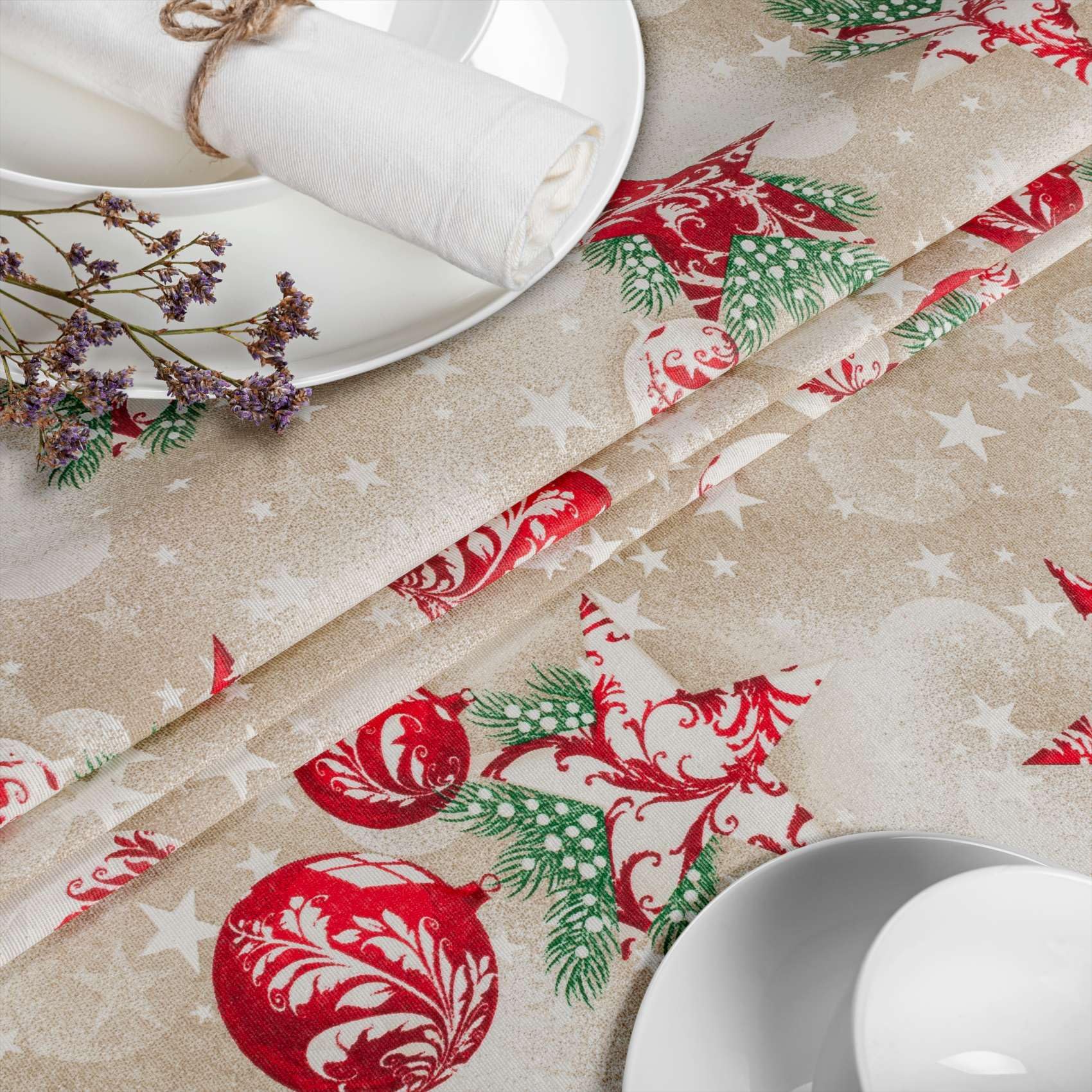 Mantel de tela textil lavable, mantel de algodón y poliéster, 500 x 140 cm (5 m), para interior y exterior