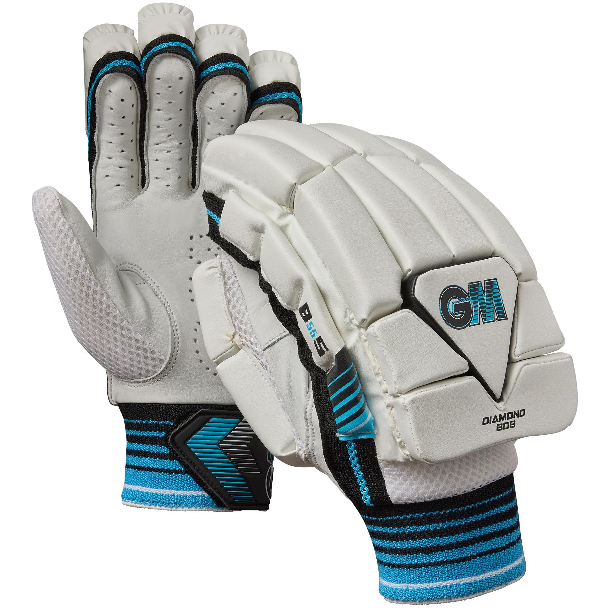 GM | Ben Stokes Diamond 606 Cricket Batting Gloves | Calf Leather Palm | Double-Sided Sweatband | Sleek Back of Hand Shape | Extra Small Adult Right Handed | 1 Pair | Approx 450 g per Pair โ image 1
