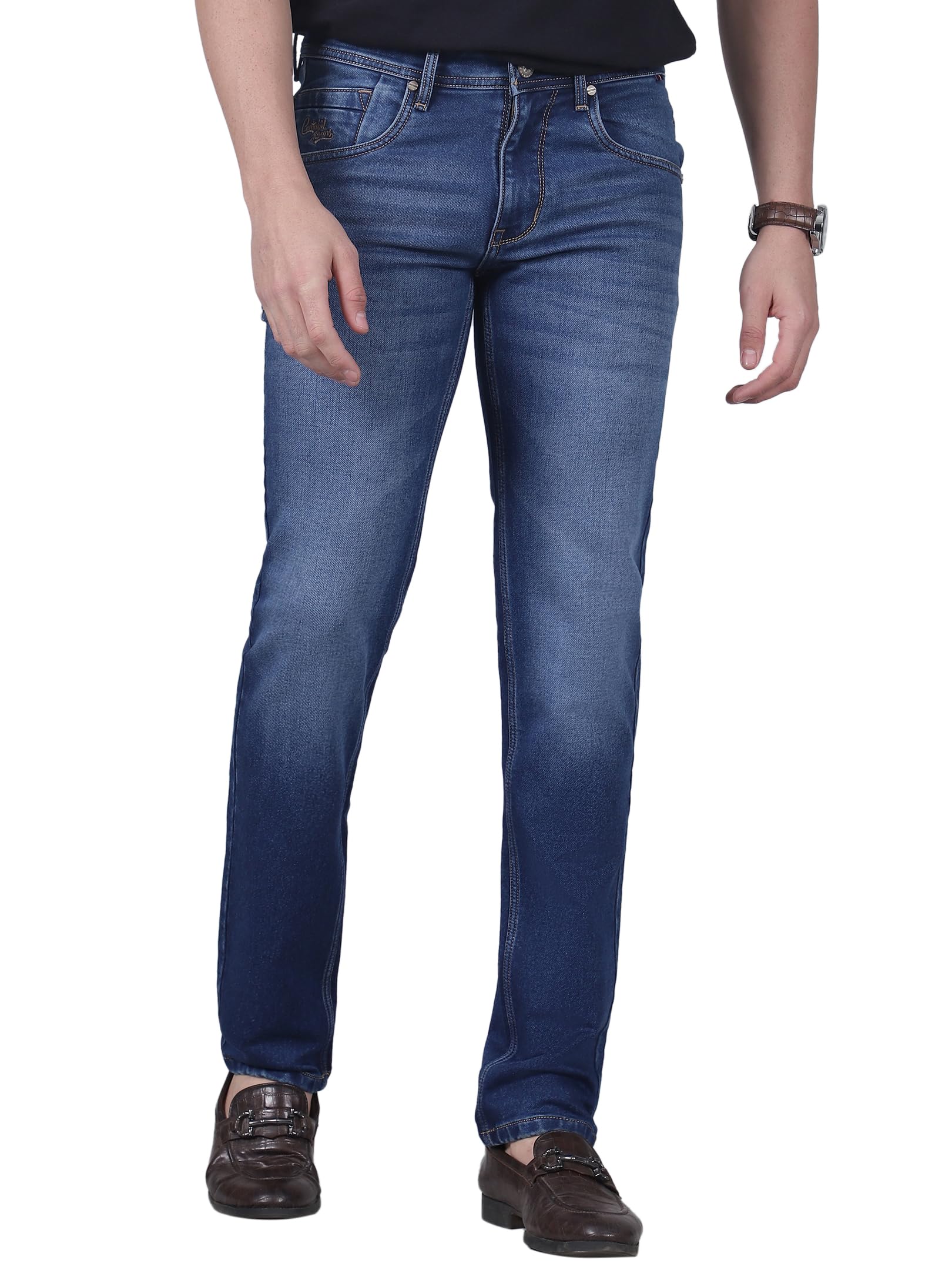 cantabil Men's Solid Flat Front Mid Rise Full Length Regular Fit Casual Jeans (P_MDNM00694)-picture-34